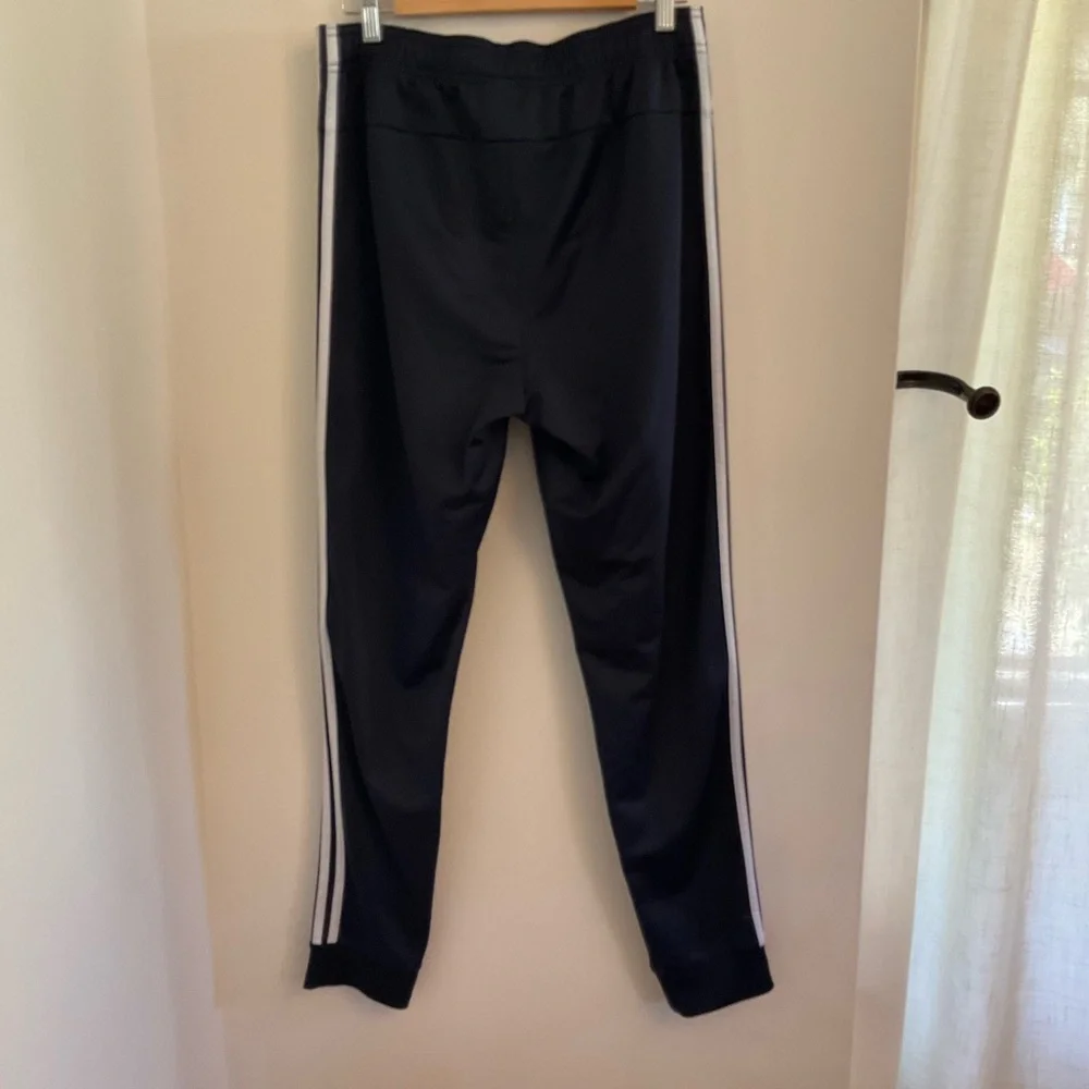 Adidas Men’s Navy White Striped Joggers, Sz M Tall